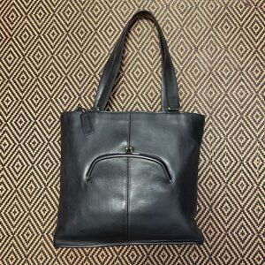Vintage Coach Kisslock Skinny Tote GLUE IN REGISTRATION 9546 9450 9545 black NYC